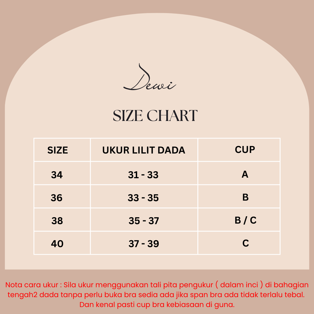 NEW Bra DEWI push up A-C cup 3 quaters