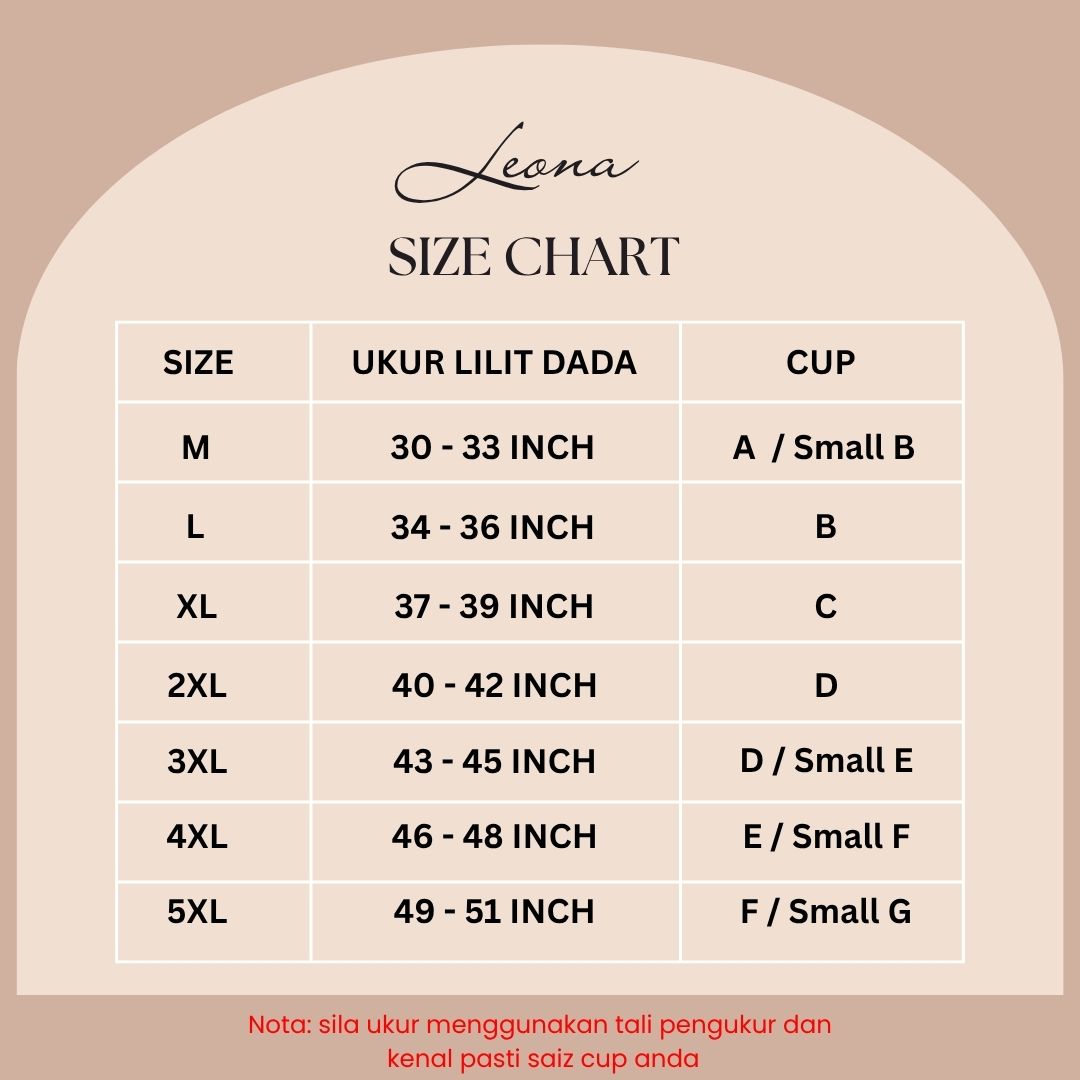 New bralet LEONA FULL CUP/NO PU 3 Hook ( Cup A-G)