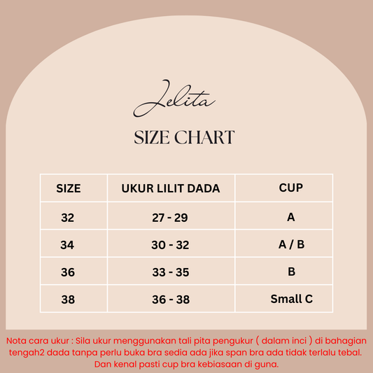 Bra JELITA 3 quaters cup A-small C midle push up
