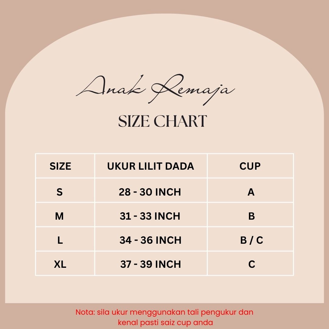 Bralet ANAK REMAJA Seamless Tanpa Dawai (cup A-C)