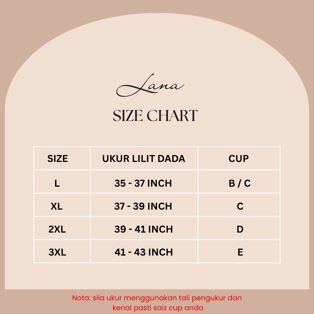 Bralet LANA Tanpa Dawai SAIZ BESAR CUP PENUH ( NO PUSH UP )