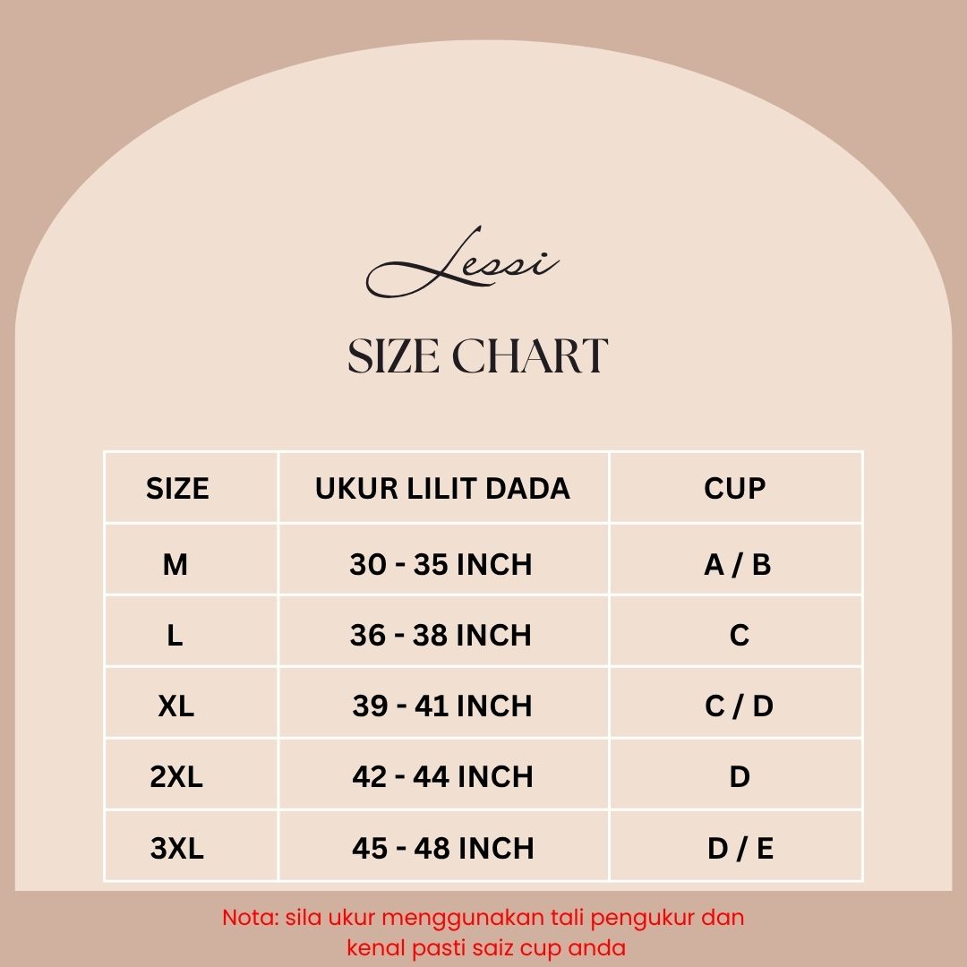 Bralet LESSI Seamless Tanpa Dawai Half Push Up Cup Sarung