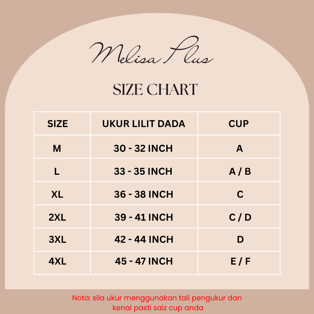 Bralet MELISA PLUS SAIZ Seamless (Cup PENUH B-small F)