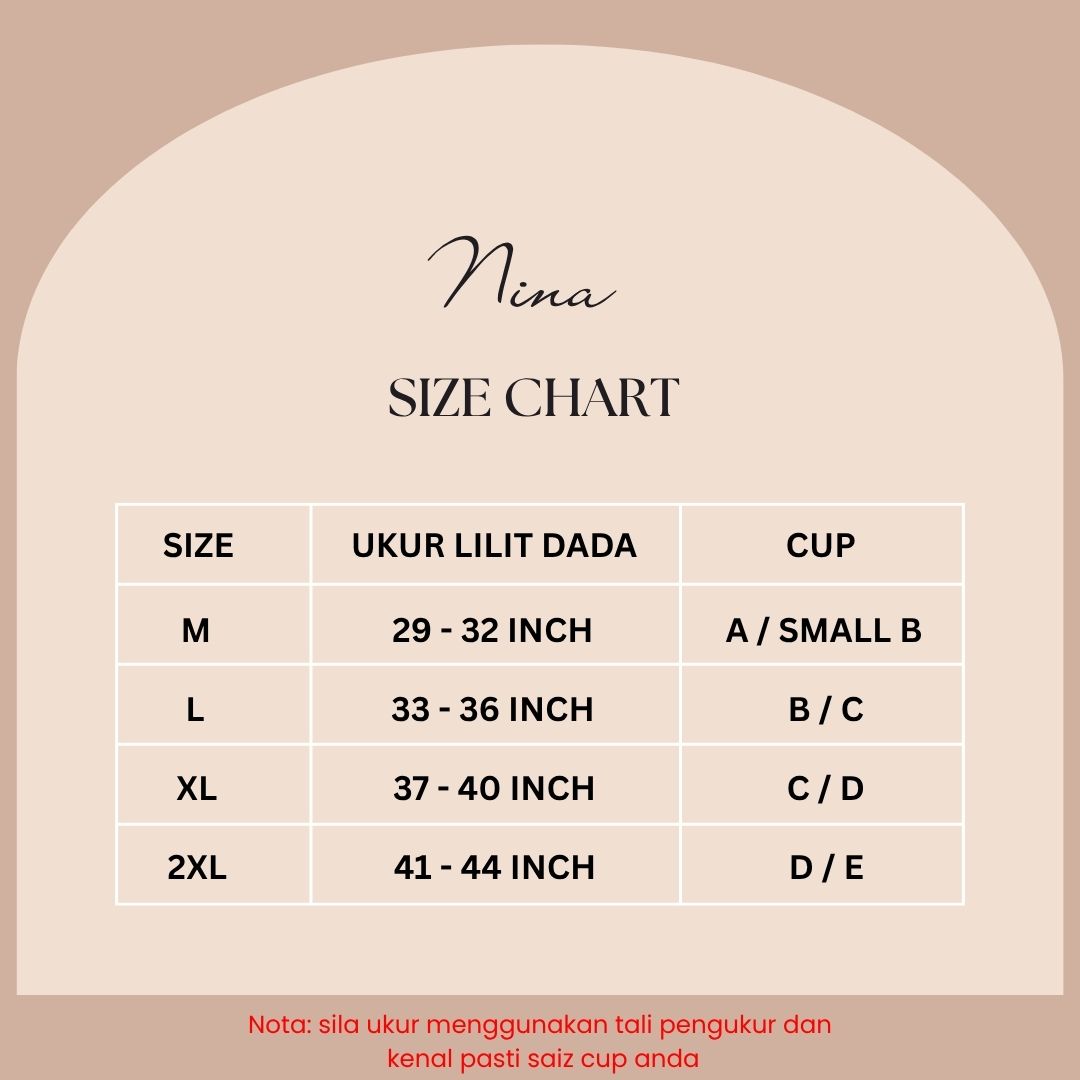 Bralet NINA Seamless Tanpa Dawai FULL Cup Tutup Lurah