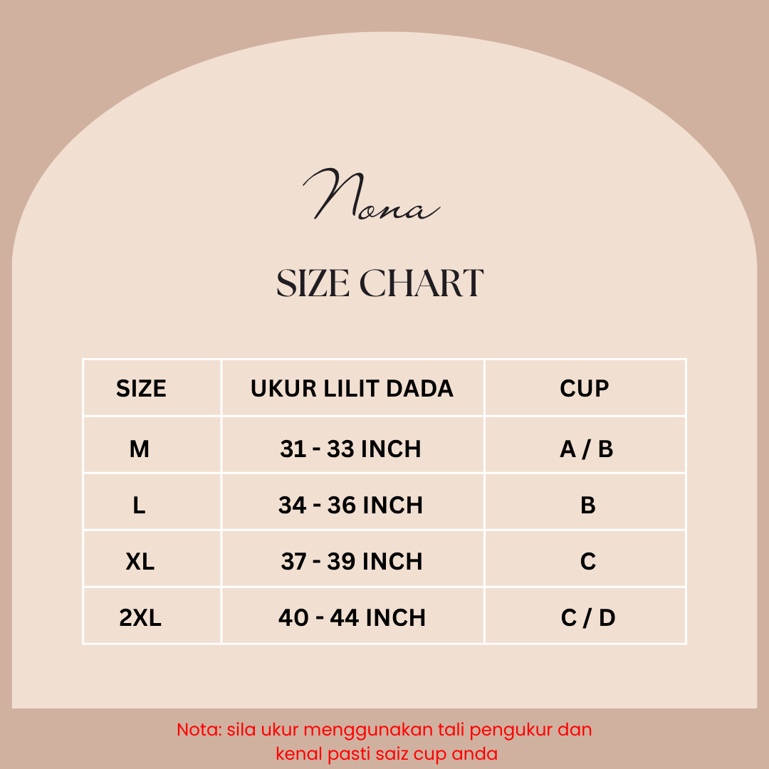 Bralet NONA SARUNG Tanpa Dawai Seamless ( span lekat) cup A-D