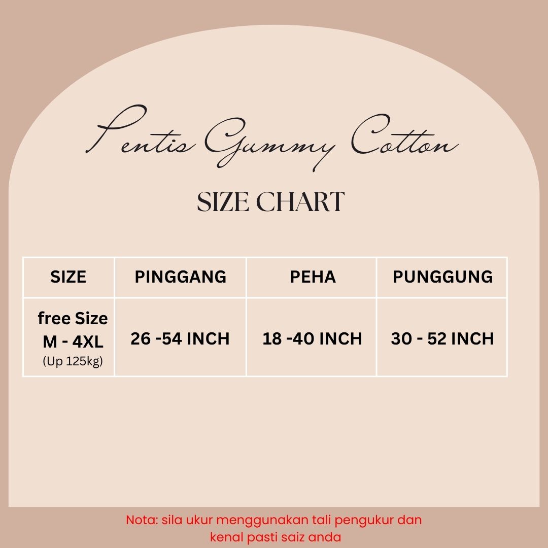 Pentis GUMMY FE Cotton Saiz Umum M-4XL (berkualiti tinggi)