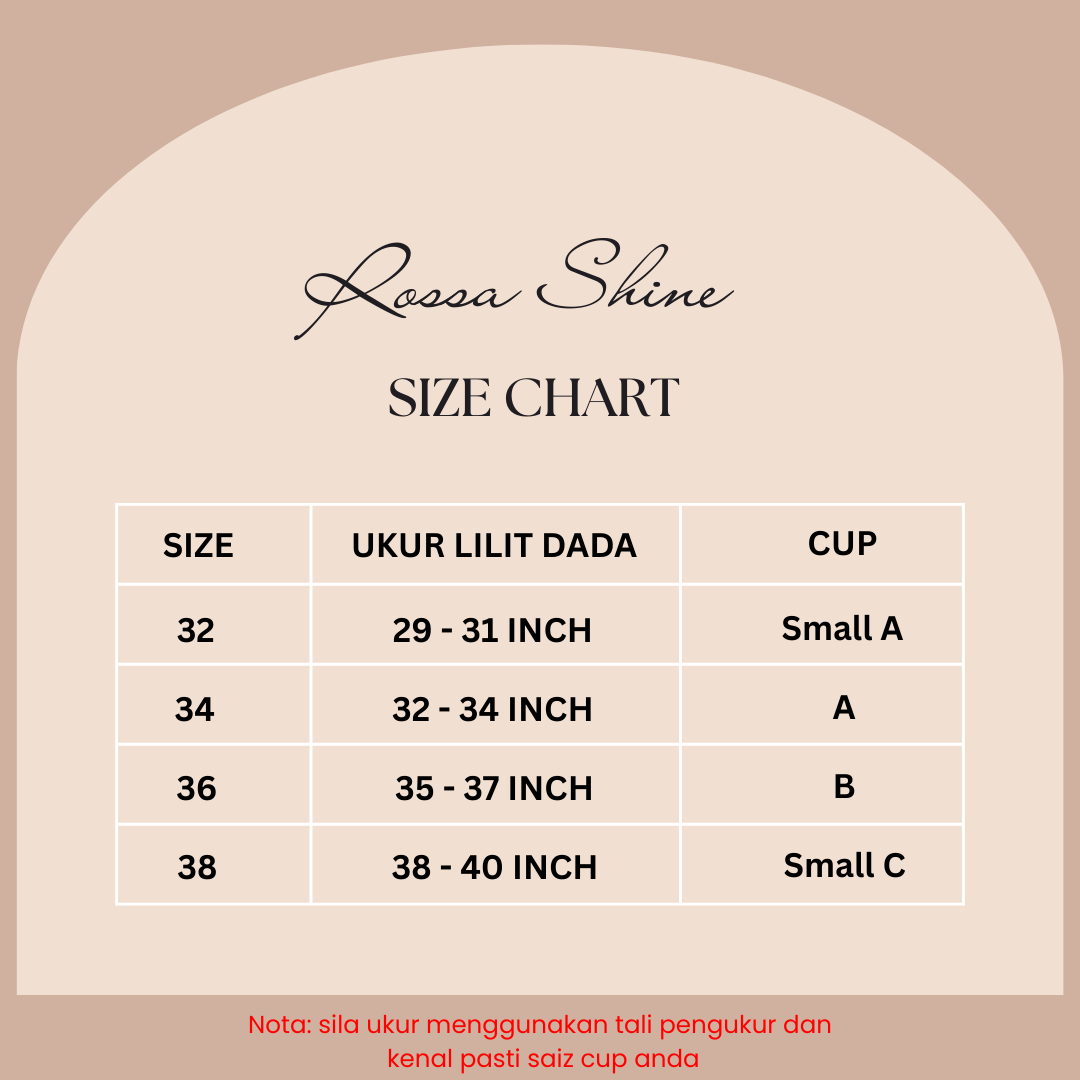 Bra ROSSA SHINE ( Tiada Dawai ) Push Up