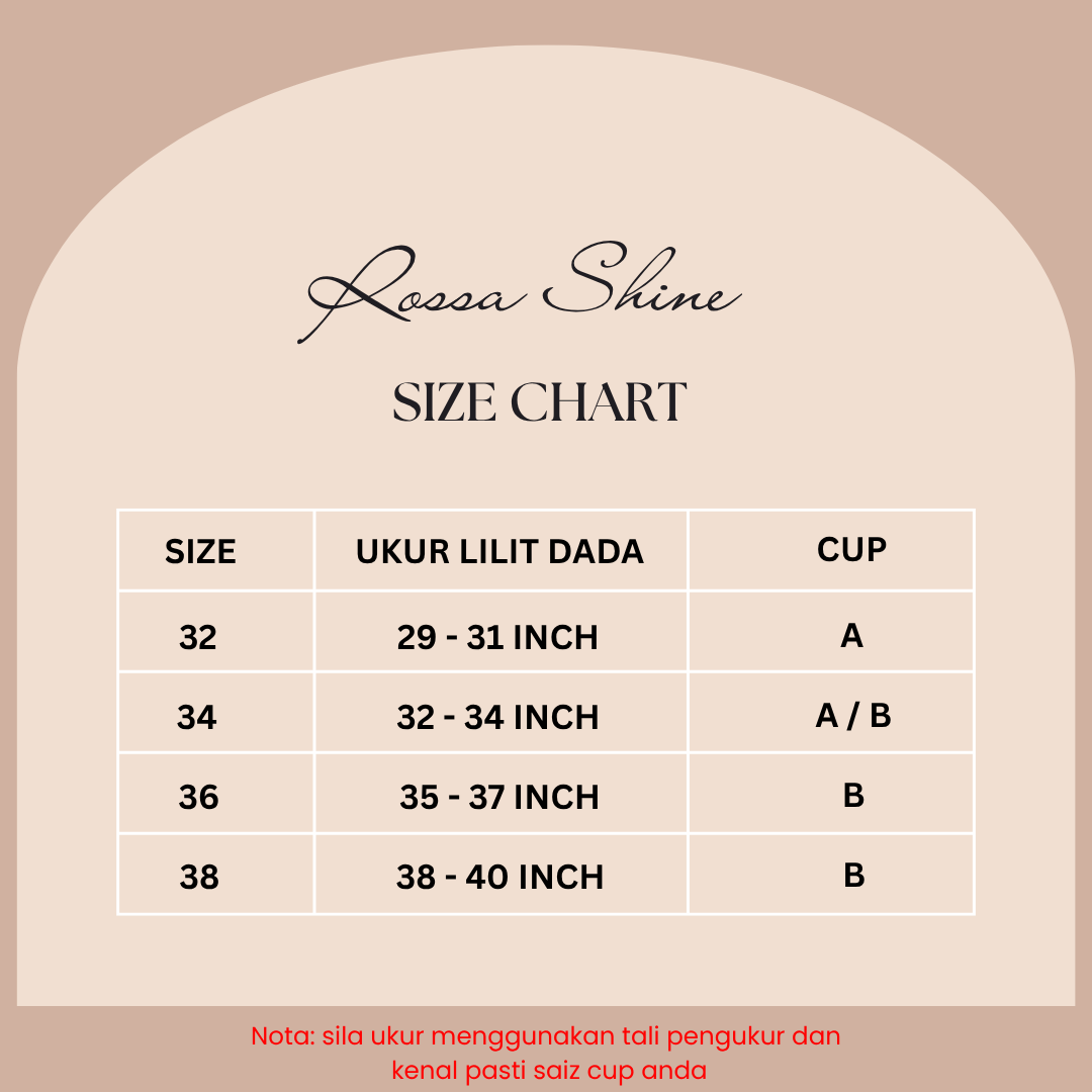 Bra ROSSA SHINE ( Tiada Dawai ) Push Up