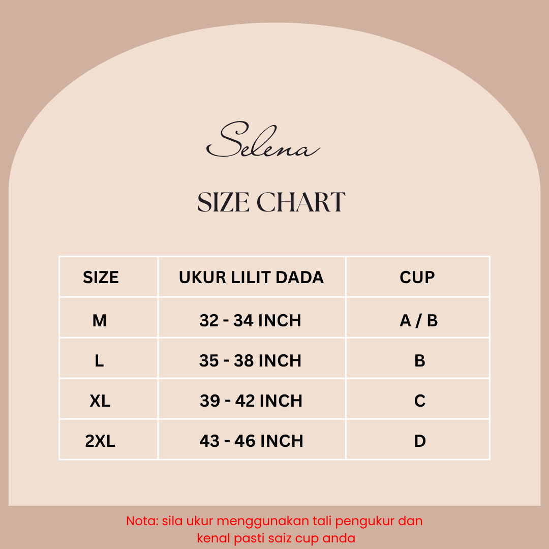 Bralet SELENA Seamless Half Push Up (cup A-D) Tutup Menyeluruh