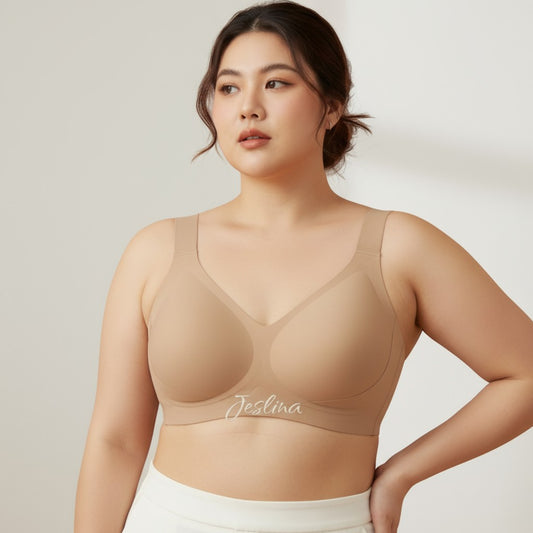 Bralet JESLINA Seamless Tanpa Dawai FULL CUP A-F 4 Cangkuk Tali Lebar NO PUSH UP