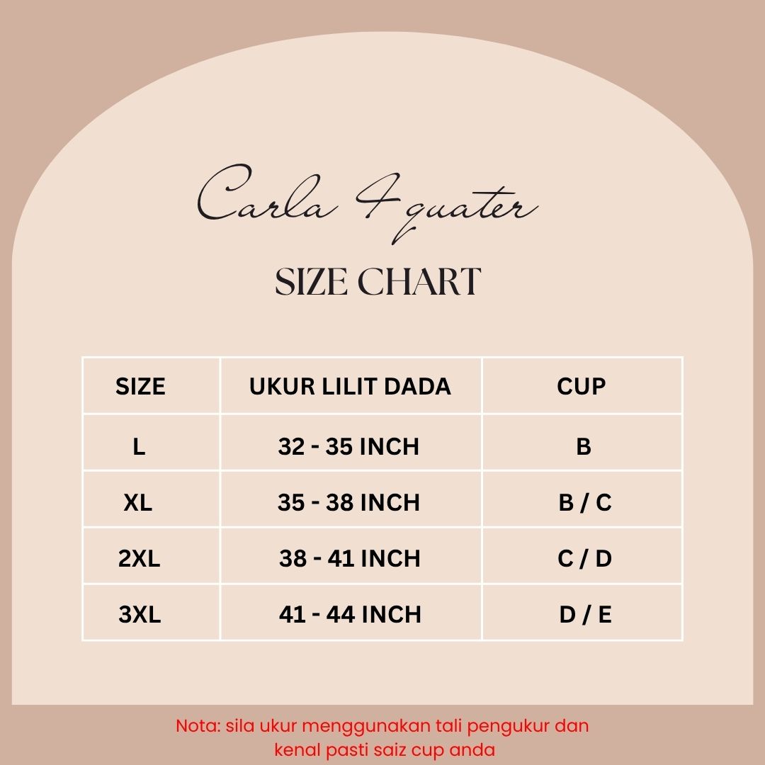 [TERBARU] Bralet CARLA Seamless Tanpa Dawai  | Cup 4 Bahagian (Saiz B hingga E Kecil) | 4 Cangkuk