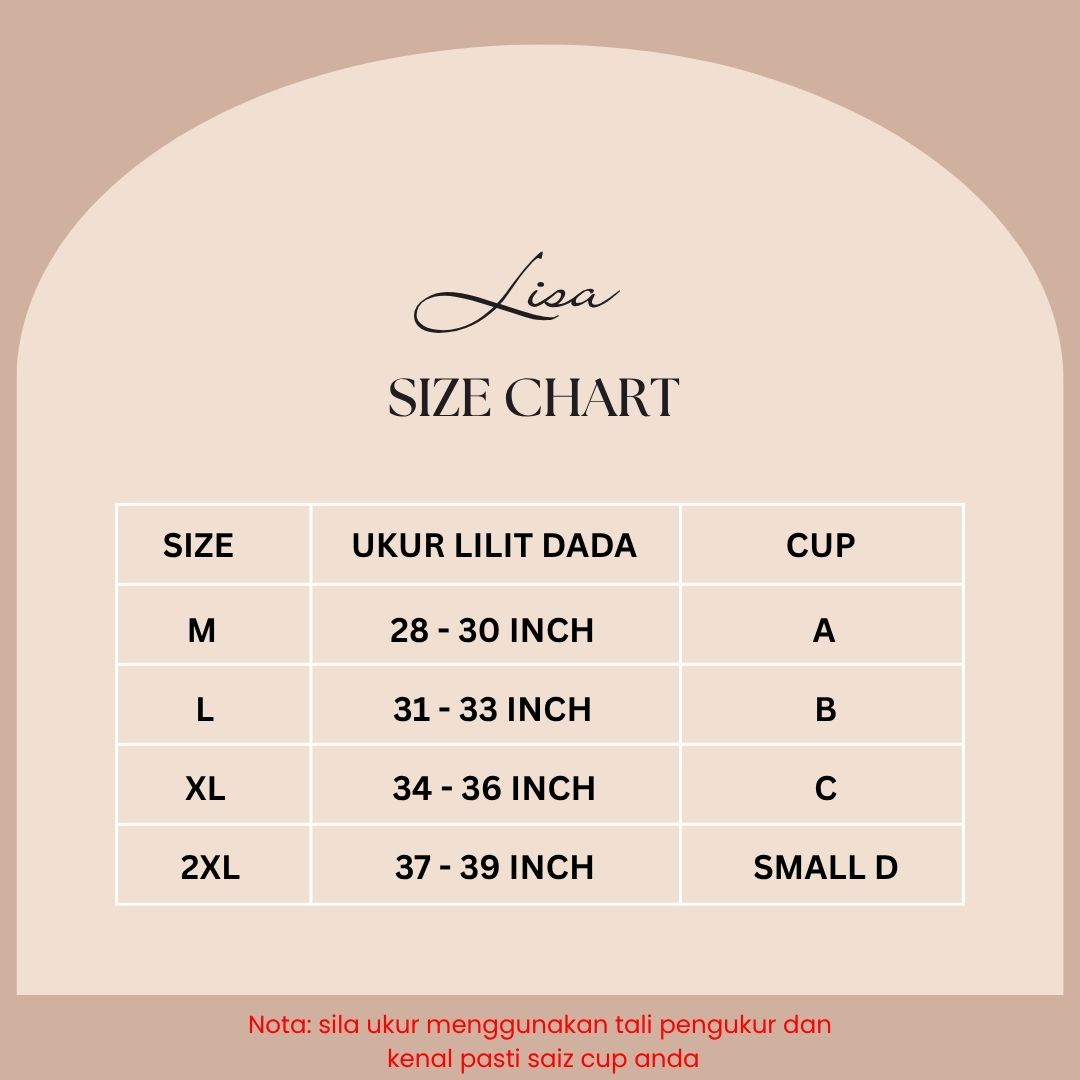 [TERBARU] Bralet LISA Cup 3 Quater Jenis PADAT ( CUP A - Small D )